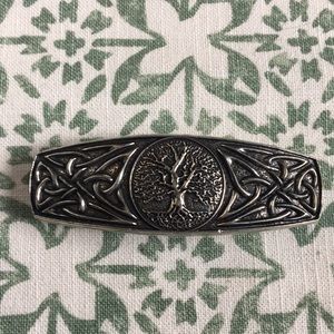 Celtic design silver hair barrette
